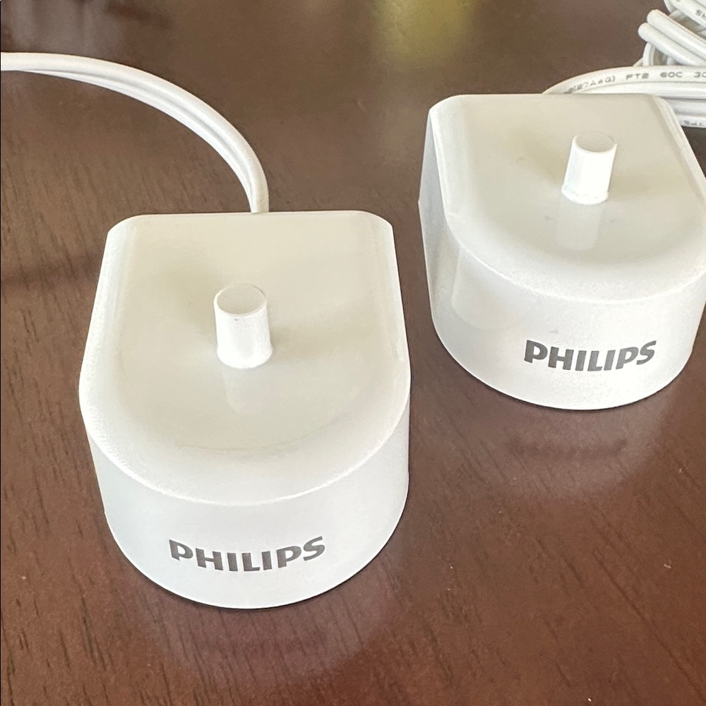 Philips White Toothbrush chargers.  Set of 2